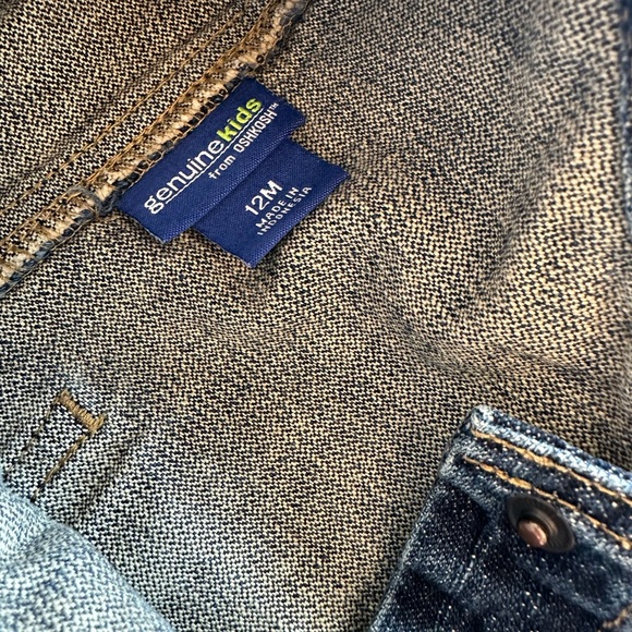 3/27$ Baby Blue Denim Overalls size 12 months - Picture 7 of 11